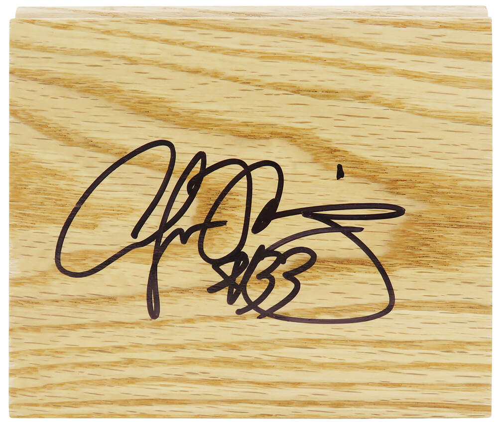 Alonzo Mourning Signed 5x6 Wood Floor Piece - MOUFLO200 - Alonzo Mourning Signed 5x6 Wood Floor Piece product image
