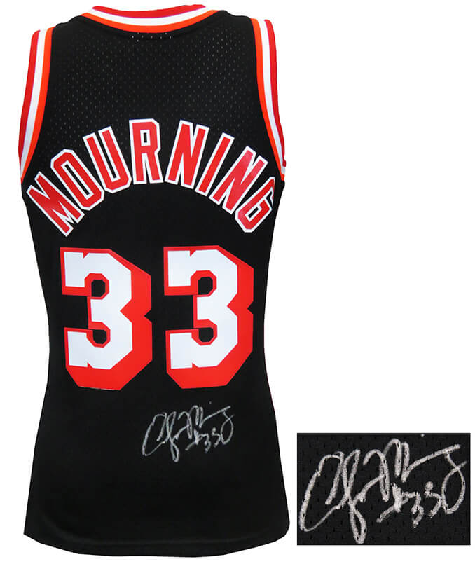 Alonzo Mourning Signed Miami Heat Throwback 1996-97 Black M&N Swingman Basketball Jersey - MOUJRY200 - Alonzo Mourning Signed Miami Heat Throwback 1996-97 Black M&N Swingman Basketball Jersey product image