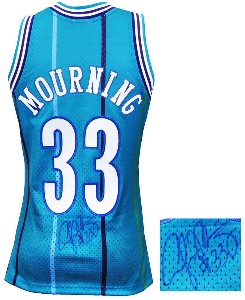Alonzo Mourning Signed Charlotte Hornets Throwback 1992 Teal M&N Swingman Basketball Jersey - MOUJRY201 - Alonzo Mourning Signed Charlotte Hornets Throwback 1992 Teal M&N Swingman Basketball Jersey product image