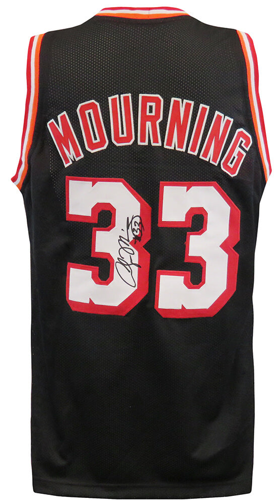 Alonzo Mourning Signed Black Throwback Custom Basketball Jersey - MOUJRY204 - Alonzo Mourning Signed Black Throwback Custom Basketball Jersey product image