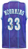Alonzo Mourning Signed Purple Throwback Custom Basketball Jersey - MOUJRY205 - Alonzo Mourning Signed Purple Throwback Custom Basketball Jersey product image