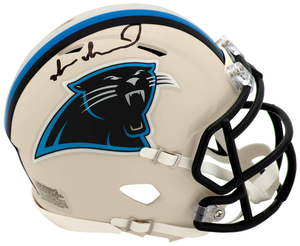 Muhsin Muhammad Signed Carolina Panthers RETRO Riddell Speed Mini Helmet - MUHMIN304 - Muhsin Muhammad Signed Carolina Panthers RETRO Riddell Speed Mini Helmet product image