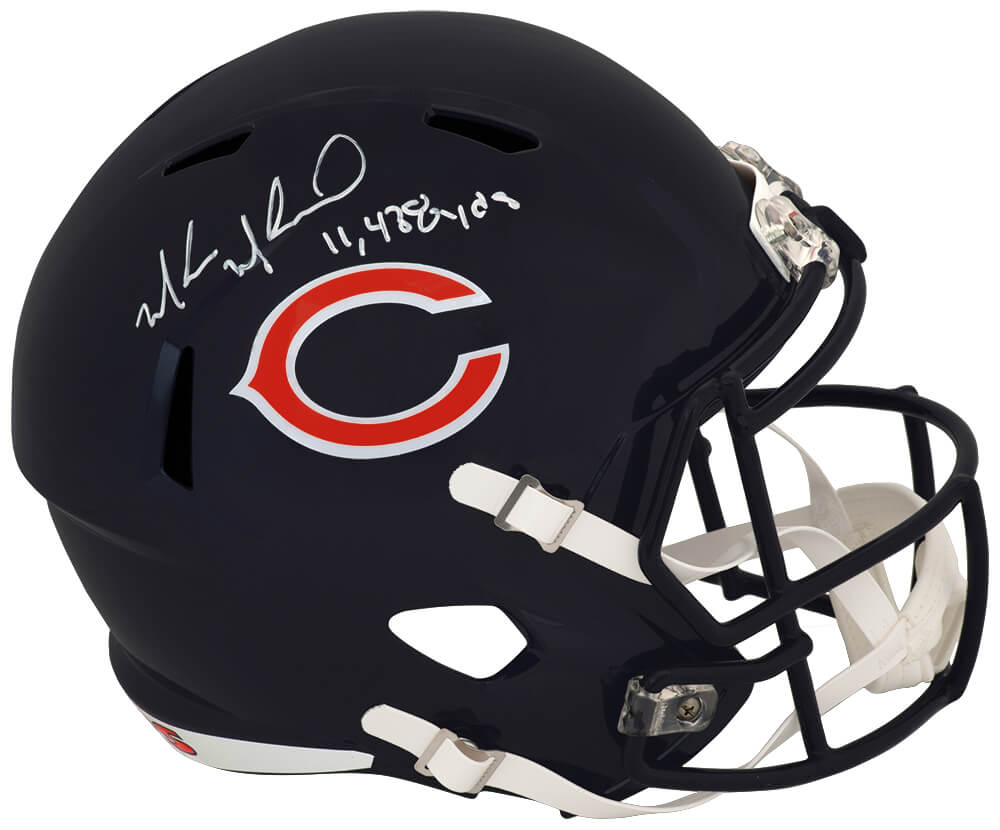 Muhsin Muhammad Signed Chicago Bears Riddell Full Size Speed Replica Helmet w/11,438 Yards - MUHREP301 - Muhsin Muhammad Signed Chicago Bears Riddell Full Size Speed Replica Helmet w/11,438 Yards product image