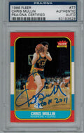 Chris Mullin Signed Warriors 1986 Fleer Rookie Card #77 w/HOF 2011 - PSA - MULCAR200 - Chris Mullin Signed Warriors 1986 Fleer Rookie Card #77 w/HOF 2011 - PSA product image