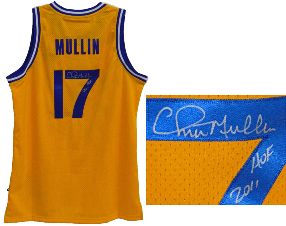 Chris Mullin Signed Warriors Adidas Premier Yellow Jersey w/HOF 2011 - MULJRY201 - Chris Mullin Signed Warriors Adidas Premier Yellow Jersey w/HOF 2011 product image