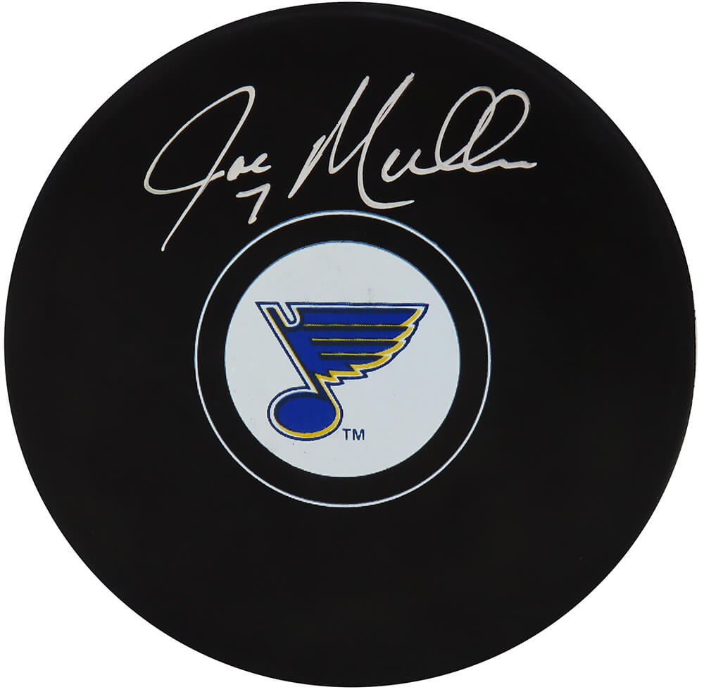 Joe Mullen Signed St Louis Blues Logo Hockey Puck - MULPUC400 - Joe Mullen Signed St Louis Blues Logo Hockey Puck product image