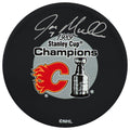 Joe Mullen Signed Calgary Flames 1989 Stanley Cup Champs Logo Hockey Puck - MULPUC403 - Joe Mullen Signed Calgary Flames 1989 Stanley Cup Champs Logo Hockey Puck product image