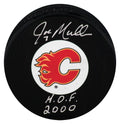 Joe Mullen Signed Calgary Flames Medium Logo Hockey Puck w/HOF 2000 - (In Silver) - MULPUC407 - Joe Mullen Signed Calgary Flames Medium Logo Hockey Puck w/HOF 2000 - (In Silver) product image