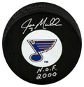 Joe Mullen Signed St Louis Blues Logo Hockey Puck w/HOF 2000 - MULPUC409 - Joe Mullen Signed St Louis Blues Logo Hockey Puck w/HOF 2000 product image