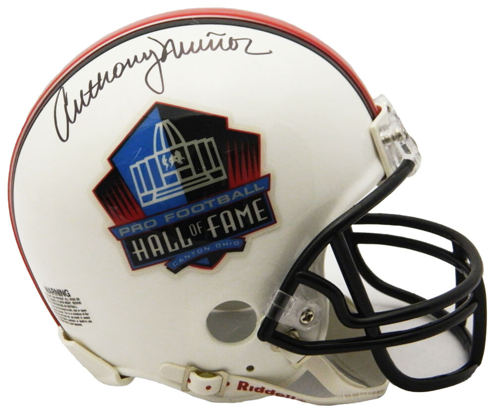 Anthony Munoz Signed Hall of Fame Logo Riddell Mini Helmet - MUNMIN300 - Anthony Munoz Signed Hall of Fame Logo Riddell Mini Helmet product image