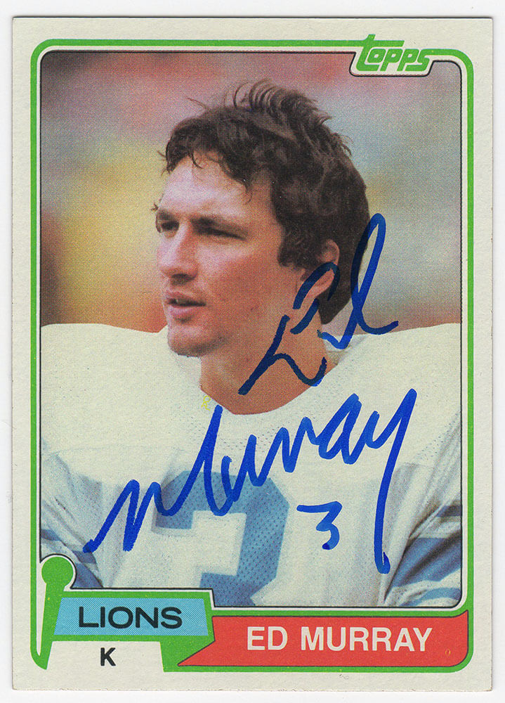 Eddie Murray Signed Detroit Lions 1981 Topps Rookie Football Trading Card #440 - MURCAR300 - Eddie Murray Signed Detroit Lions 1981 Topps Rookie Football Trading Card #440 product image