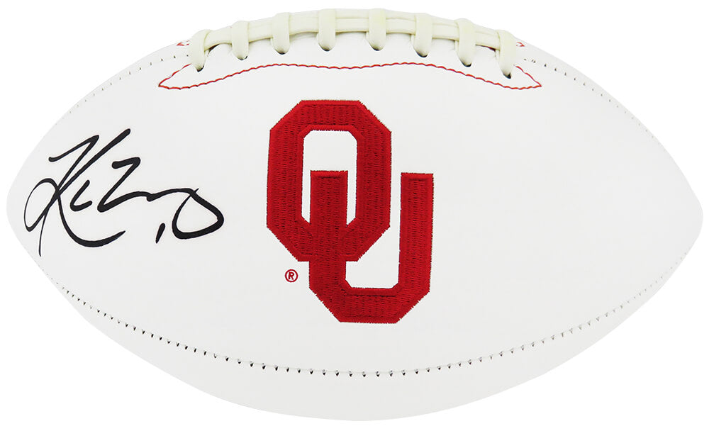 Kyler Murray Signed Oklahoma Sooners Rawlings White Logo Football (Beckett) - MURFTB305 - Kyler Murray Signed Oklahoma Sooners Rawlings White Logo Football (Beckett) product image