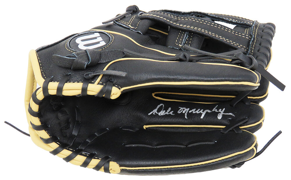 Dale Murphy Signed Wilson A350 Black & Brown Baseball Fielders Glove - MURGLV101 - Dale Murphy Signed Wilson A350 Black & Brown Baseball Fielders Glove product image