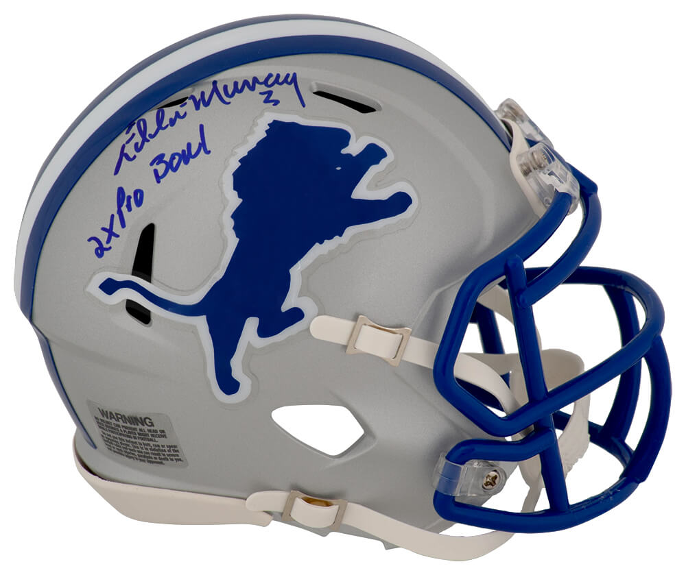 Eddie Murray Signed Detroit Lions Throwback Riddell Speed Mini Helmet w/2x Pro Bowl - MURMIN310 - Eddie Murray Signed Detroit Lions Throwback Riddell Speed Mini Helmet w/2x Pro Bowl product image