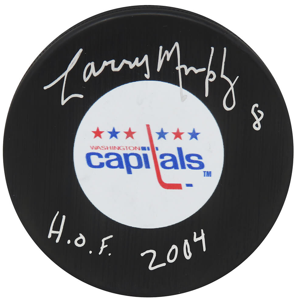 Larry Murphy Signed Washington Capitols Logo Hockey Puck w/HOF 2004 - MURPUC405 - Larry Murphy Signed Washington Capitols Logo Hockey Puck w/HOF 2004 product image