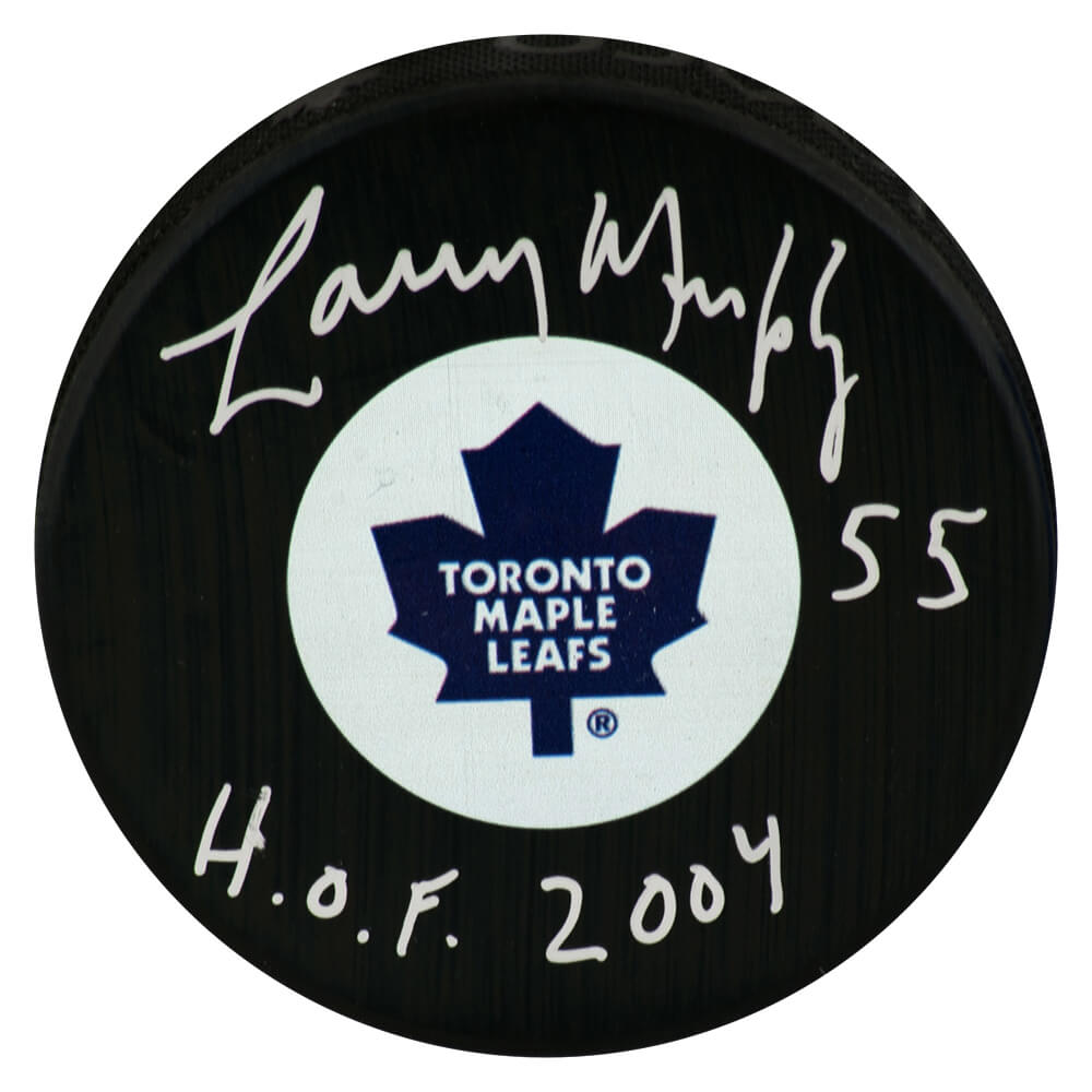 Larry Murphy Signed Maple Leafs Logo Hockey Puck w/HOF 2004 - MURPUC407 - Larry Murphy Signed Maple Leafs Logo Hockey Puck w/HOF 2004 product image