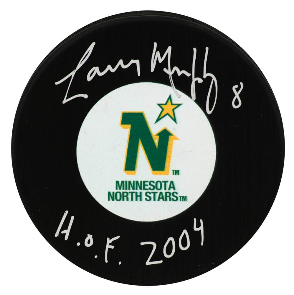 Larry Murphy Signed Minnesota North Stars (Medium) Logo Hockey Puck w/HOF 2004 - MURPUC408 - Larry Murphy Signed Minnesota North Stars (Medium) Logo Hockey Puck w/HOF 2004 product image