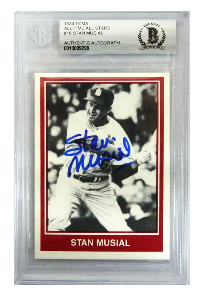 Stan Musial Signed St Louis Cardinals 1984 TCMA Trading Card - (Beckett Encapsulated) - MUSCAR101 - Stan Musial Signed St Louis Cardinals 1984 TCMA Trading Card - (Beckett Encapsulated) product image