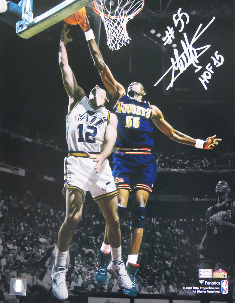 Dikembe Mutombo Signed Denver Nuggets Action Spotlight 11x14 Photo w/HOF'15 - MUT11P201 - Dikembe Mutombo Signed Denver Nuggets Action Spotlight 11x14 Photo w/HOF'15 product image