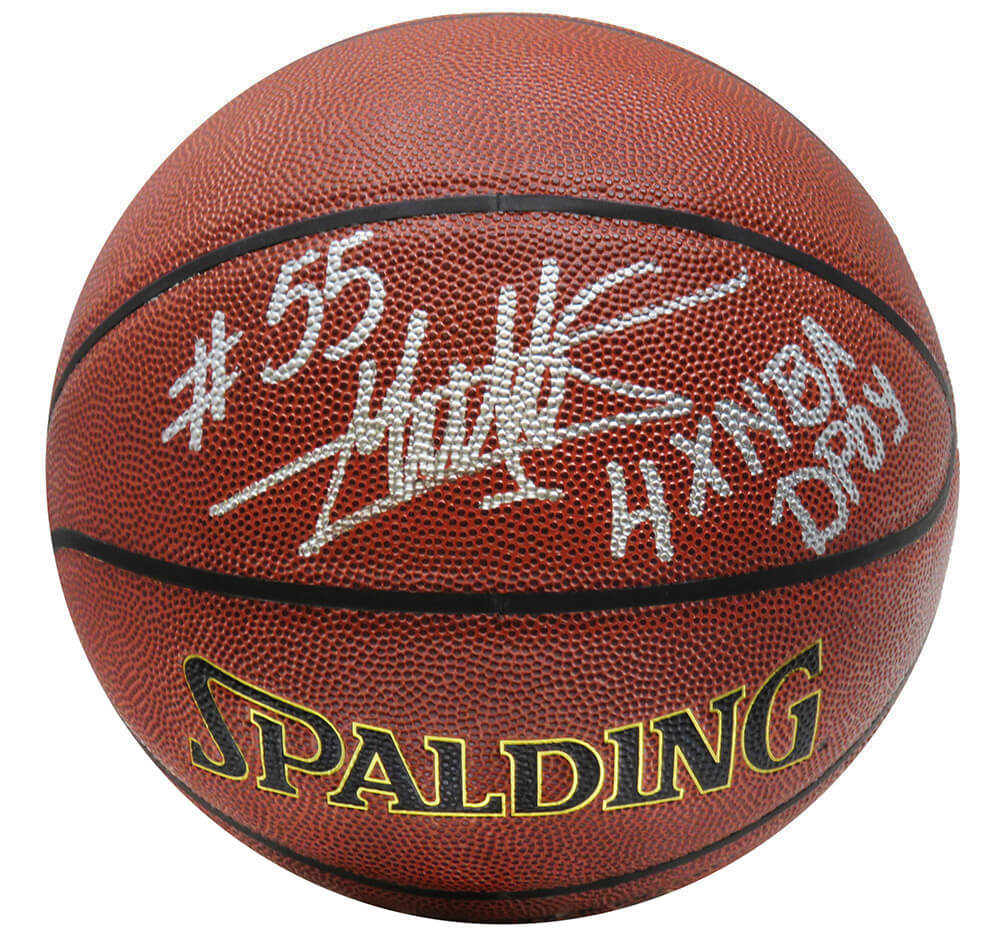 Dikembe Mutombo Signed Spalding Indoor/Outdoor NBA Basketball w/4x NBA DPOY - MUTBSK202 - Dikembe Mutombo Signed Spalding Indoor/Outdoor NBA Basketball w/4x NBA DPOY product image
