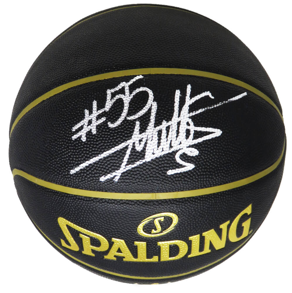Dikembe Mutombo Signed Spalding Elevation Black NBA Basketball - MUTBSK203 - Dikembe Mutombo Signed Spalding Elevation Black NBA Basketball product image