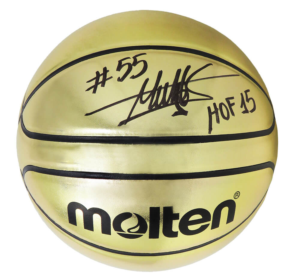 Dikembe Mutombo Signed Molten Gold Basketball w/HOF'15 - MUTBSK206 - Dikembe Mutombo Signed Molten Gold Basketball w/HOF'15 product image