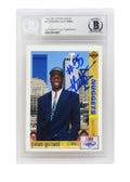 Dikembe Mutombo Signed Denver Nuggets 1991-92 Upper Deck Rookie Card #3 (Beckett Encapsulated) - MUTCAR200 - Dikembe Mutombo Signed Denver Nuggets 1991-92 Upper Deck Rookie Card #3 (Beckett Encapsulated) product image