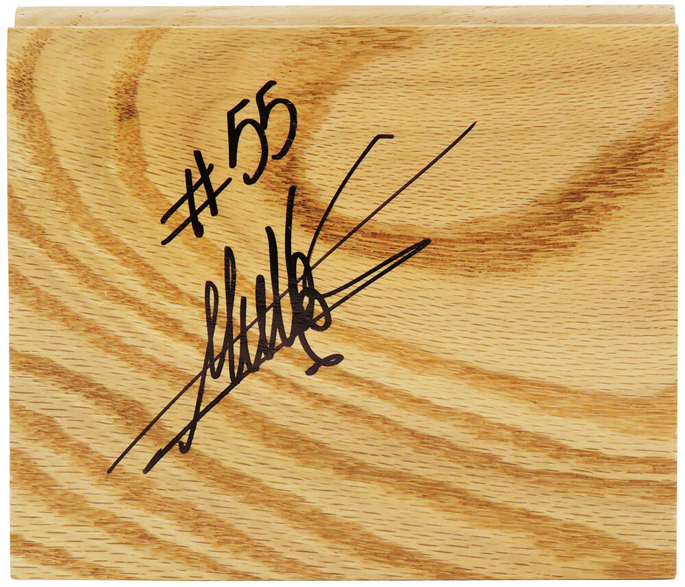 Dikembe Mutombo Signed 5x6 Floor Piece - MUTFLO200 - Dikembe Mutombo Signed 5x6 Floor Piece product image