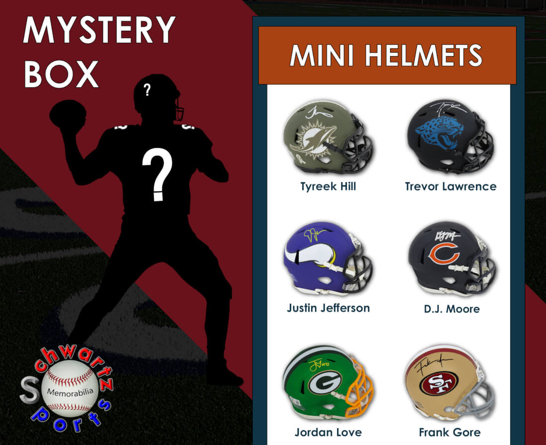 Schwartz Sports Football Superstar Signed Mystery Mini Helmet - Series 41 - (Limited to 75) - MYSMIN341 - Schwartz Sports Football Superstar Signed Mystery Mini Helmet - Series 41 - (Limited to 75) product image