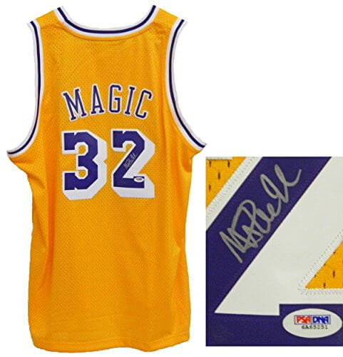 Magic Johnson Signed Lakers Gold 'Magic' Nickname NBA Official Adidas Swingman Jersey - JOHJRY213 - Magic Johnson Signed Lakers Gold 'Magic' Nickname NBA Official Adidas Swingman Jersey product image