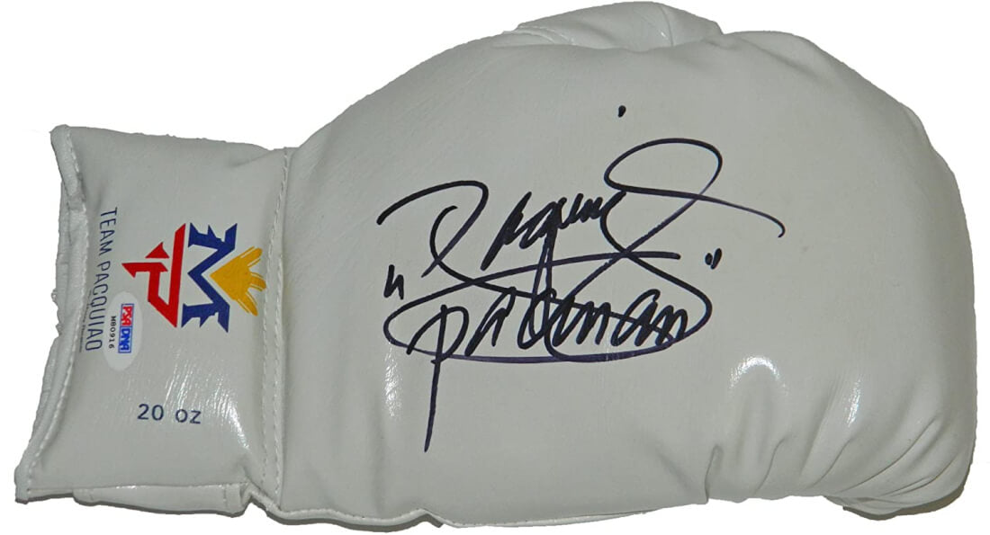 Manny"Pacman" Pacquiao Signed Autographed White Team Pacquiao Boxing Glove - PACGLV501 - Manny"Pacman" Pacquiao Signed Autographed White Team Pacquiao Boxing Glove product image