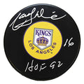 Marcel Dionne Signed LA Kings Throwback Logo Hockey Puck w/HOF 92 - DIOPUC402 - Marcel Dionne Signed LA Kings Throwback Logo Hockey Puck w/HOF 92 product image