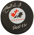 Marcel Dionne Signed Team Canada Logo Hockey Puck w/HOF 92 - DIOPUC401 - Marcel Dionne Signed Team Canada Logo Hockey Puck w/HOF 92 product image