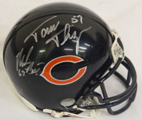 Mark Bortz & Tom Thayer Dual-Signed Autographed Bears Riddell Replica Mini Helmet - BORMIN302 - Mark Bortz & Tom Thayer Dual-Signed Autographed Bears Riddell Replica Mini Helmet product image
