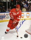Mark Howe Signed Detroit Red Wings Action 8x10 Photo - HOW08P420 - Mark Howe Signed Detroit Red Wings Action 8x10 Photo product image