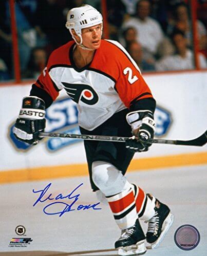 Mark Howe Signed Philadelphia Flyers Action 8x10 Photo - HOW08P421 - Mark Howe Signed Philadelphia Flyers Action 8x10 Photo product image