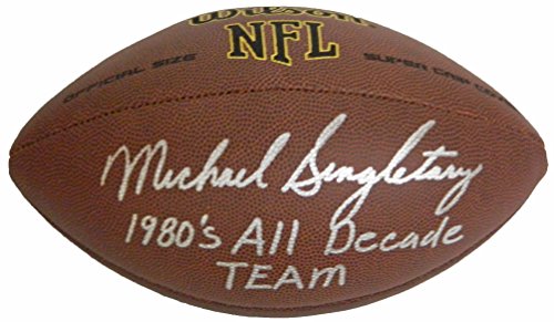 Mike Singletary Signed Wilson Super Grip Full-Size Football w/1980's All-Decade Team - SINFTB306 - Mike Singletary Signed Wilson Super Grip Full-Size Football w/1980's All-Decade Team product image