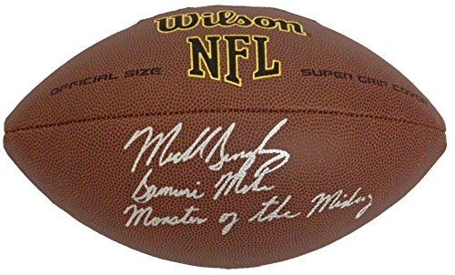 Mike Singletary Signed Wilson Super Grip Full-Size Football w/Samurai Mike & Monsters of the Midway - SINFTB304 - Mike Singletary Signed Wilson Super Grip Full-Size Football w/Samurai Mike & Monsters of the Midway product image