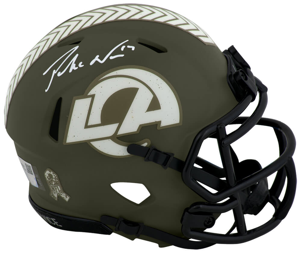 Puka Nacua Signed Los Angeles Rams SALUTE Riddell Speed Mini Helmet - (Fanatics) - NACMIN300 - Puka Nacua Signed Los Angeles Rams SALUTE Riddell Speed Mini Helmet - (Fanatics) product image
