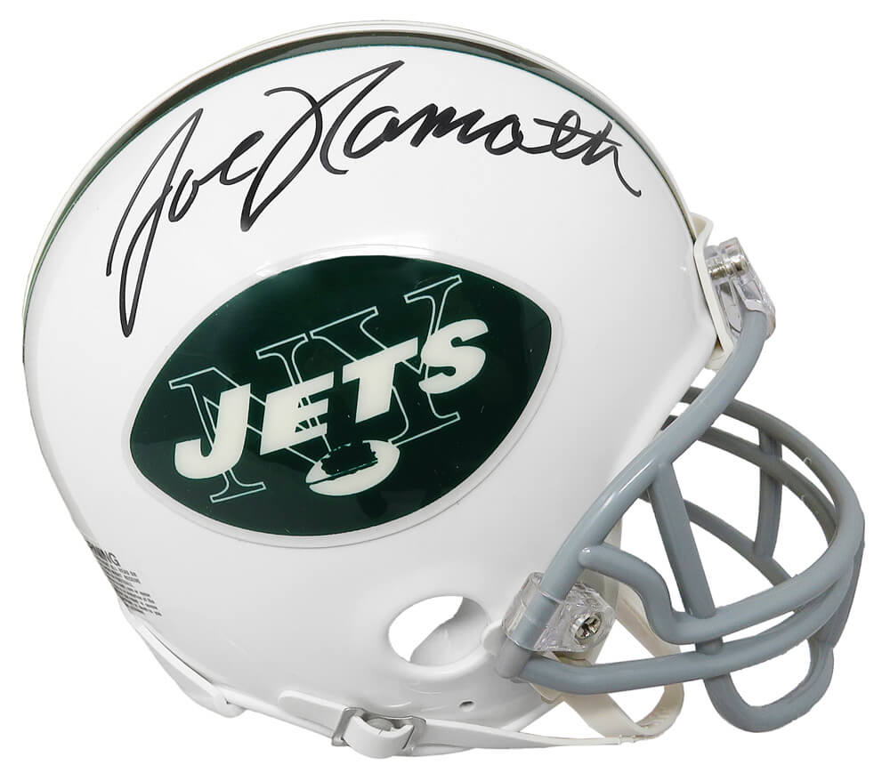Joe Namath Signed New York Jets Riddell Mini Helmet (Beckett) - NAMMIN300 - Joe Namath Signed New York Jets Riddell Mini Helmet (Beckett) product image