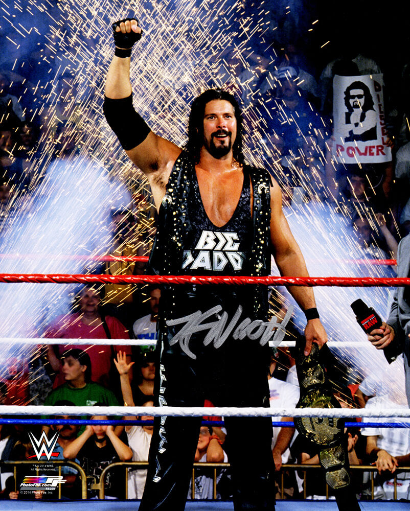 Kevin Nash Signed WWE Wrestling Arm Raised With Fireworks In Background 8x10 Photo - NAS08P502 - Kevin Nash Signed WWE Wrestling Arm Raised With Fireworks In Background 8x10 Photo product image