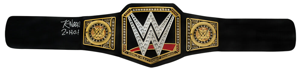 Kevin Nash Signed WWE Heavyweight Champion Black Replica Wrestling Belt w/2x HOF - NASBLT500 - Kevin Nash Signed WWE Heavyweight Champion Black Replica Wrestling Belt w/2x HOF product image