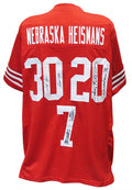 Johnny Rodgers, Mike Rozier & Eric Crouch Signed Red Custom Football Jersey w/Heisman Years - NEBJRY300 - Johnny Rodgers, Mike Rozier & Eric Crouch Signed Red Custom Football Jersey w/Heisman Years product image