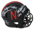 Johnny Rodgers, Mike Rozier & Eric Crouch Signed Nebraska Eclipse Riddell Speed Mini Helmet w/HT YRs - NEBMIN300 - Johnny Rodgers, Mike Rozier & Eric Crouch Signed Nebraska Eclipse Riddell Speed Mini Helmet w/HT YRs product image