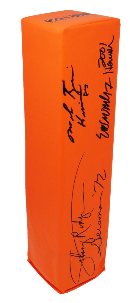 Johnny Rodgers, Mike Rozier & Eric Crouch Signed Orange Endzone Pylon w/Heisman Years - NEBPYL300 - Johnny Rodgers, Mike Rozier & Eric Crouch Signed Orange Endzone Pylon w/Heisman Years product image