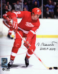 Vaclav Nedomansky Signed Detroit Red Wings With Puck Action 8x10 Photo w/HHOF'19 - NED08P400 - Vaclav Nedomansky Signed Detroit Red Wings With Puck Action 8x10 Photo w/HHOF'19 product image