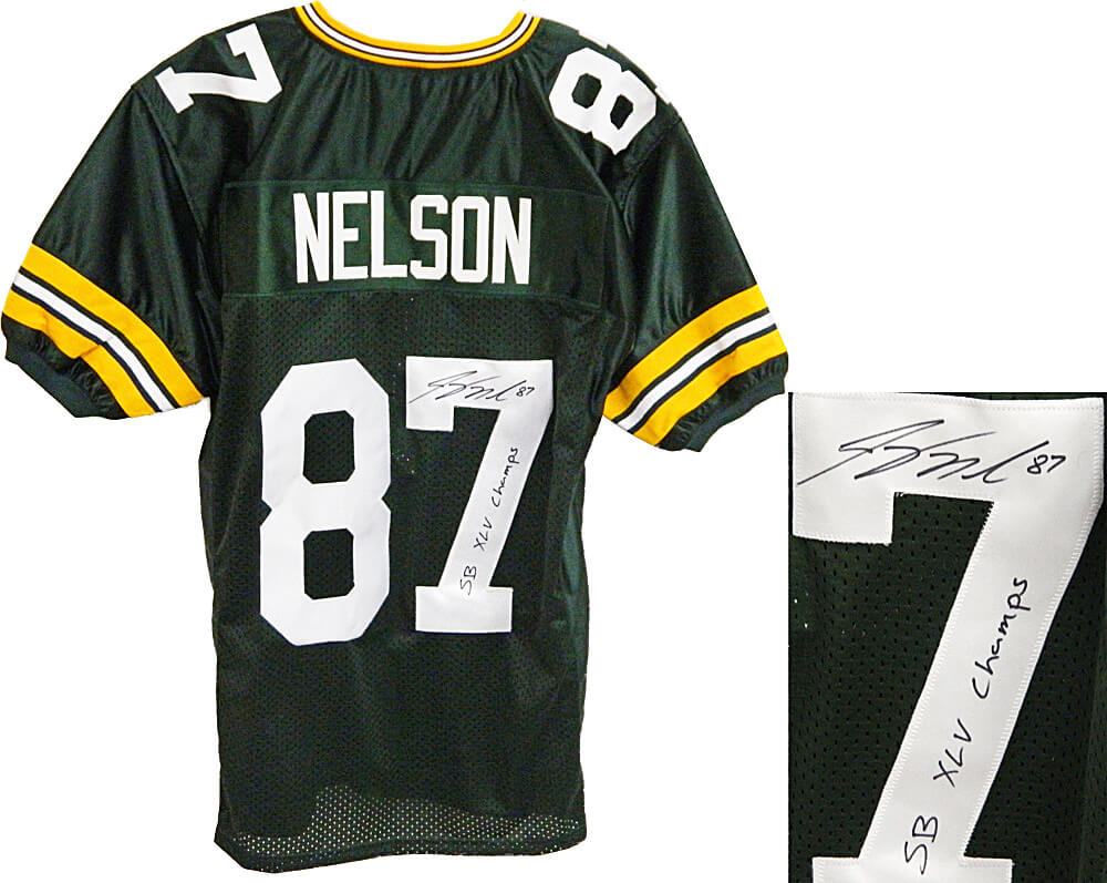 Jordy Nelson Signed Green Custom Jersey w/SB XLV Champs - NELJRY300 - Jordy Nelson Signed Green Custom Jersey w/SB XLV Champs product image