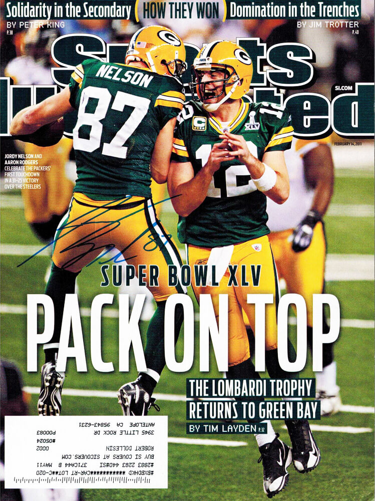 Jordy Nelson Signed Packers SBXLV Champion 2/14/11  Sports Illustrated - NELMAG300 - Jordy Nelson Signed Packers SBXLV Champion 2/14/11 Sports Illustrated product image