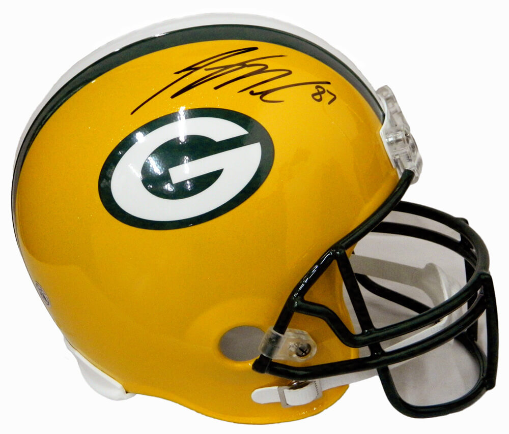 Jordy Nelson Signed Green Bay Packers Riddell Full Size Replica Helmet - NELREP302 - Jordy Nelson Signed Green Bay Packers Riddell Full Size Replica Helmet product image