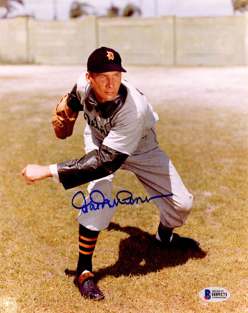 Hal Newhouser Signed Detroit Tigers Pitching Pose 8x10 Photo - NEW08P101 - Hal Newhouser Signed Detroit Tigers Pitching Pose 8x10 Photo product image